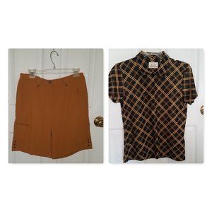 Jamie Sadock shorts/EP striped golf top